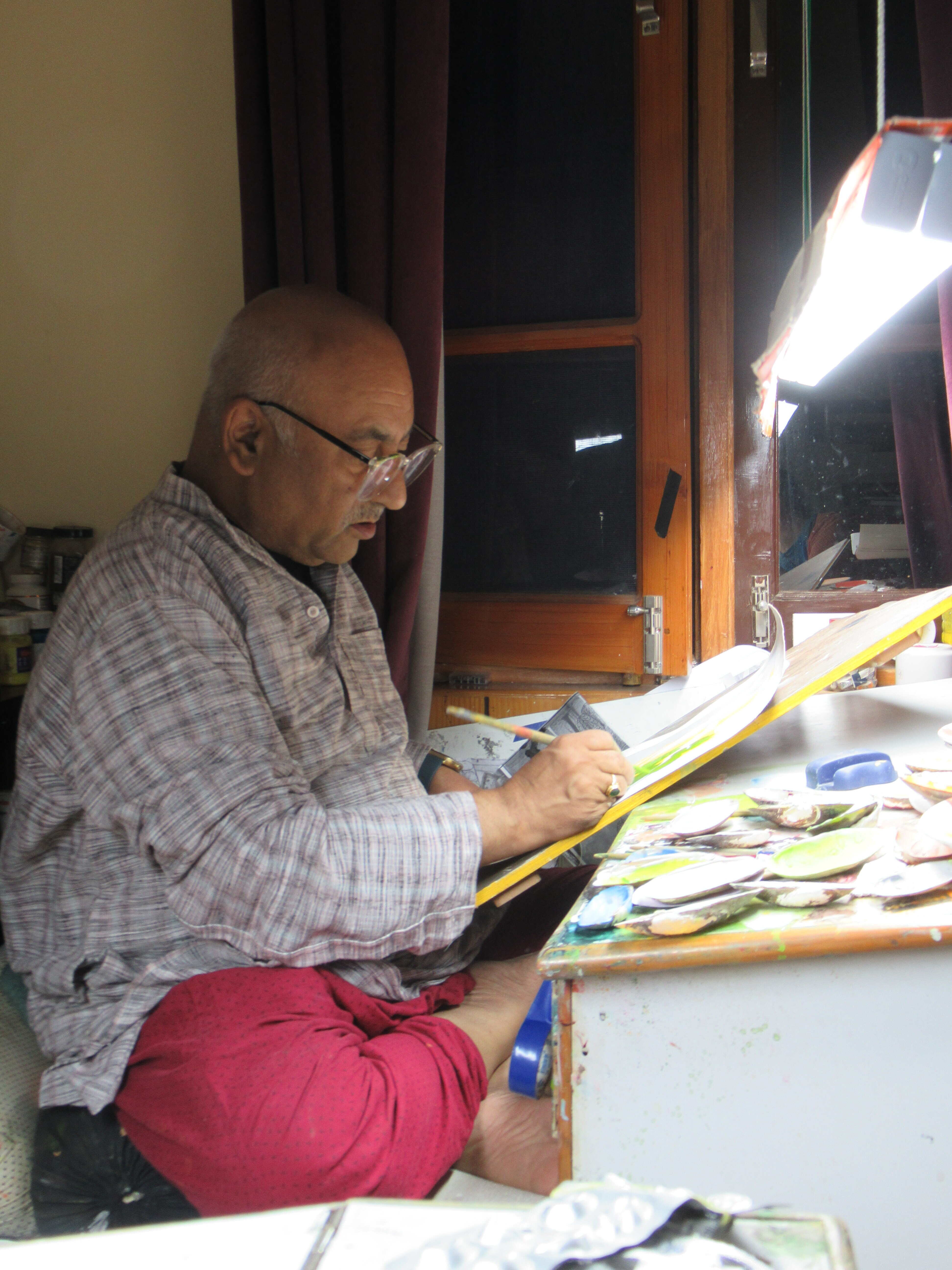 Pahari paintings about bright colours, charcoal and brushes of